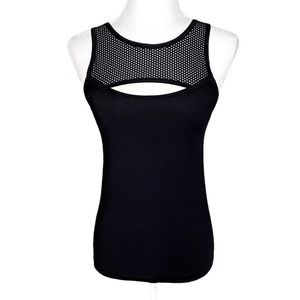 LORNA JANE Black Cut Out Tank Top Size S/M